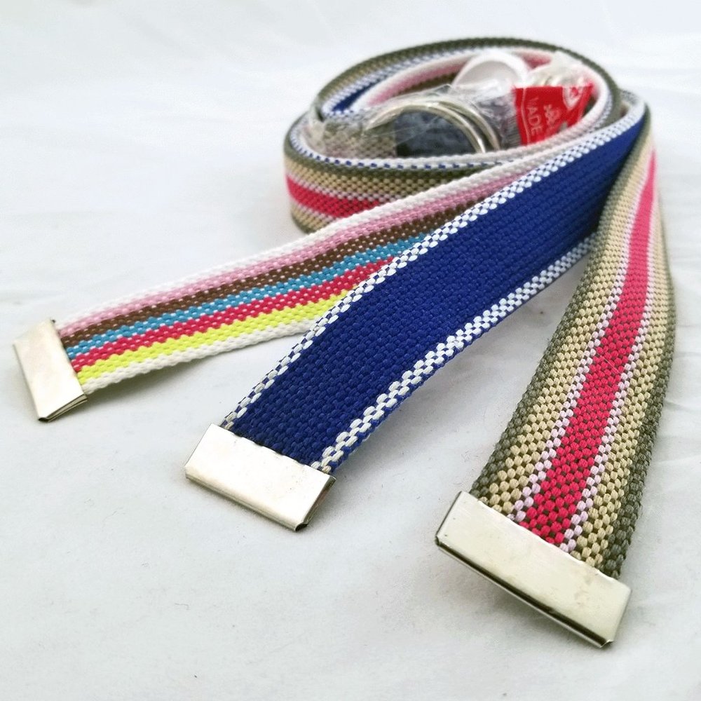 Multicolor Fun | 3x Canvas Ribbon Belts